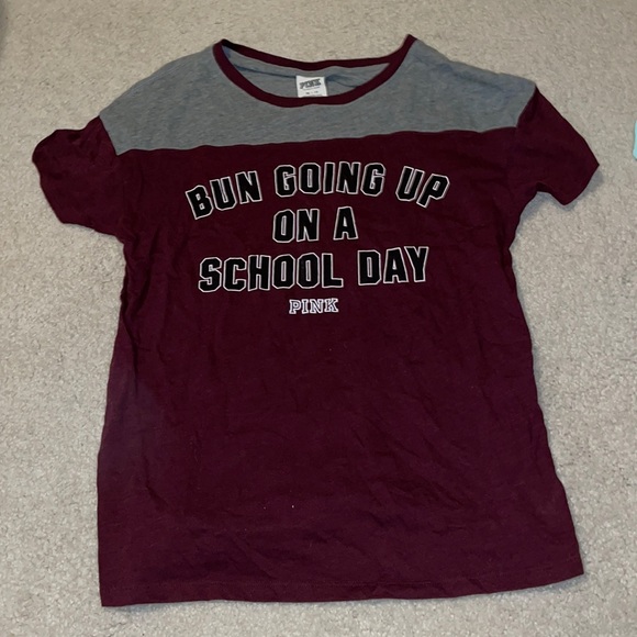 PINK Victoria's Secret Other - Maroon PINK t-shirt with cute saying—worn twice